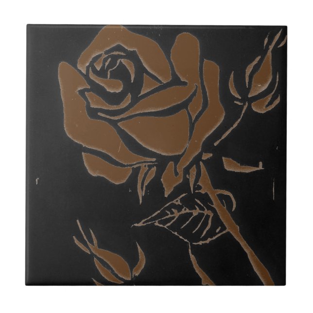 azulejo de cerâmica para Rosa Brown (Frente)