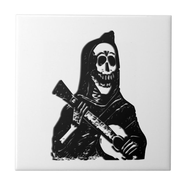 Azulejo de cerâmica para Serenade de Guitar Skelet (Frente)