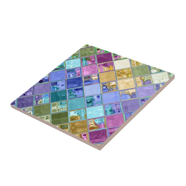 Azulejo de cerâmica personalizada colorido único (Lateral)