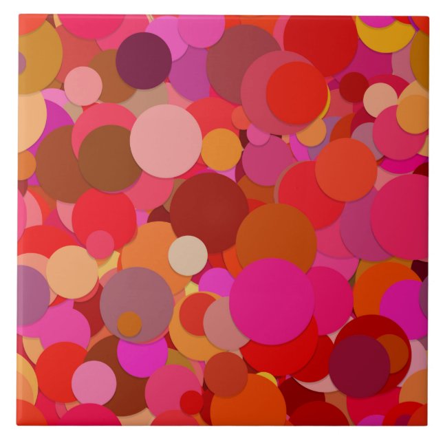 azulejo de cerâmica ponto confetti vermelho (Frente)