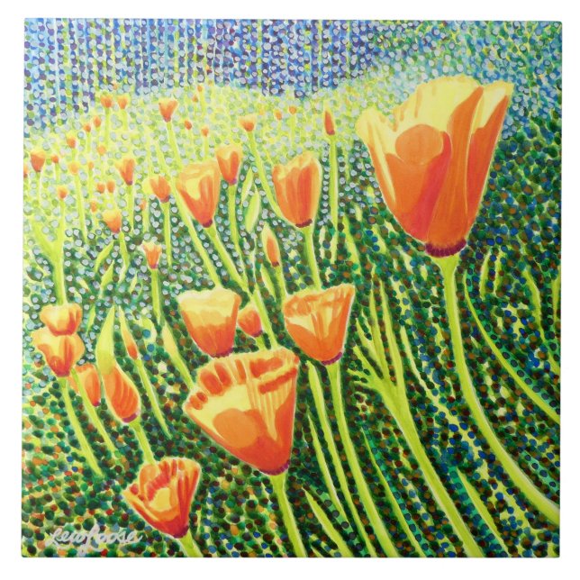 Azulejo De Cerâmica Poppy, Azulejo De Cerâmica Em  (Frente)