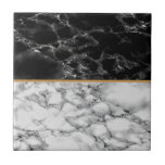 Azulejo de cerâmica preto e branco<br><div class="desc">Azulejos cerâmicos de pedra branca e preta do mármore - Design MIGNED</div>
