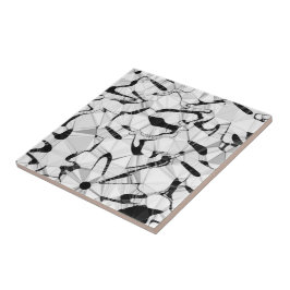 Azulejo de cerâmica preto e branco em movimento