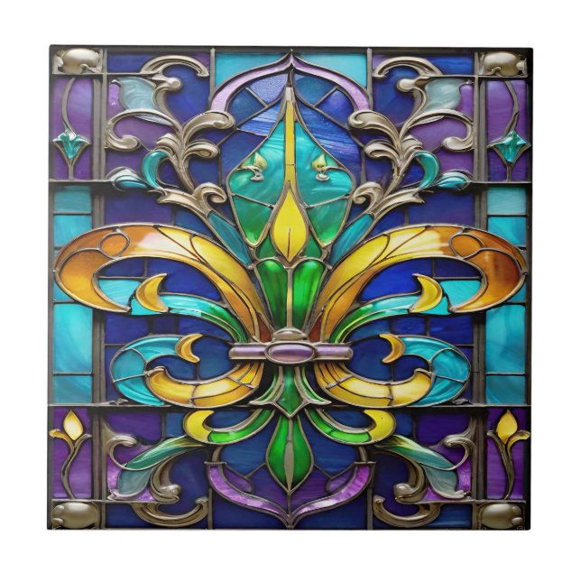 Azulejo de cerâmica radiante Fleur de Lis (Frente)