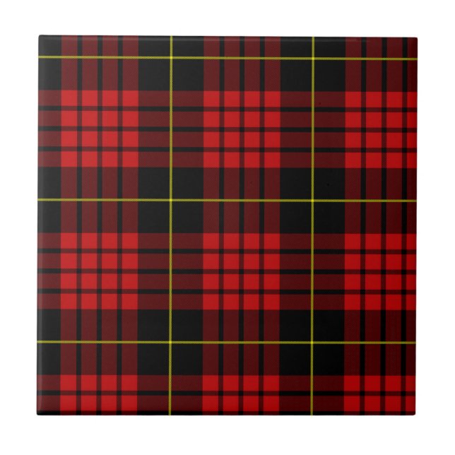 Azulejo de cerâmica Red Tartan (Frente)
