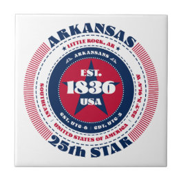 Azulejo de cerâmica Red, White e Blue Arkansas