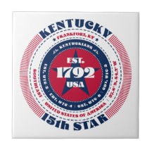 Azulejo de cerâmica Red, White e Blue Kentucky