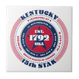 Azulejo de cerâmica Red, White e Blue Kentucky