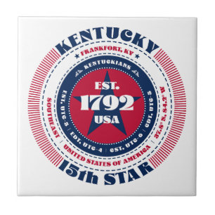 Azulejo de cerâmica Red, White e Blue Kentucky