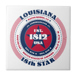 Azulejo de cerâmica Red, White e Blue Louisiana