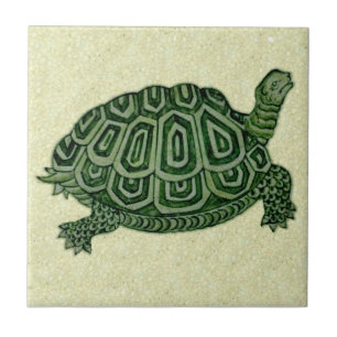 Azulejo de cerâmica Repro De Morgan Green Tortoise