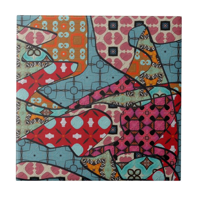 Azulejo de cerâmica Retro Designer (Frente)