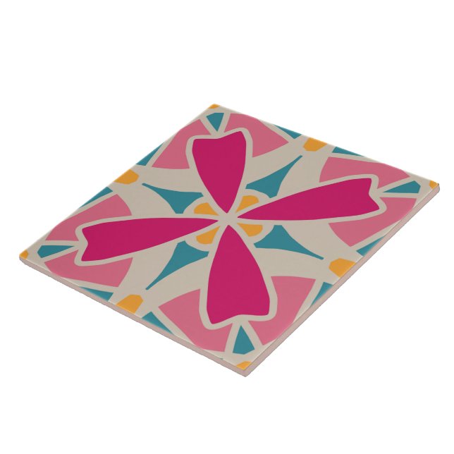 azulejo de cerâmica retrô padrão dos anos 60 70 (Lateral)