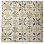 Azulejo de cerâmica russa azul Vintage<br><div class="desc">Padrão de safra em fundo rústico azul e meteorizado. Perfeito para uma fazenda e um azulejo de cerâmica de decoração de casacos. 100% de satisfação do cliente com o "Zazzle" todos os dias.</div>