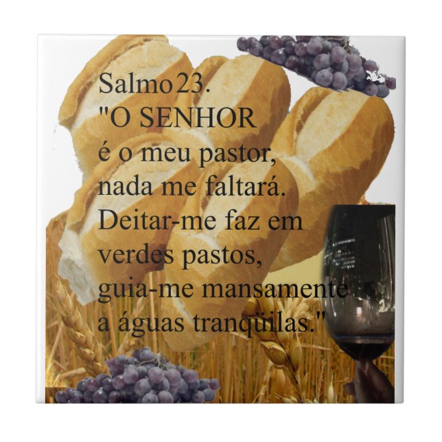Azulejo de cerâmica | Salmo 23 (Frente)