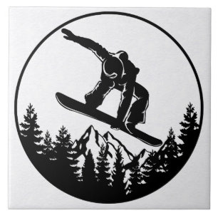 Azulejo de cerâmica Snowboard