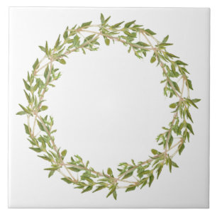 AZULEJO de cerâmica THYME WREATH 6"