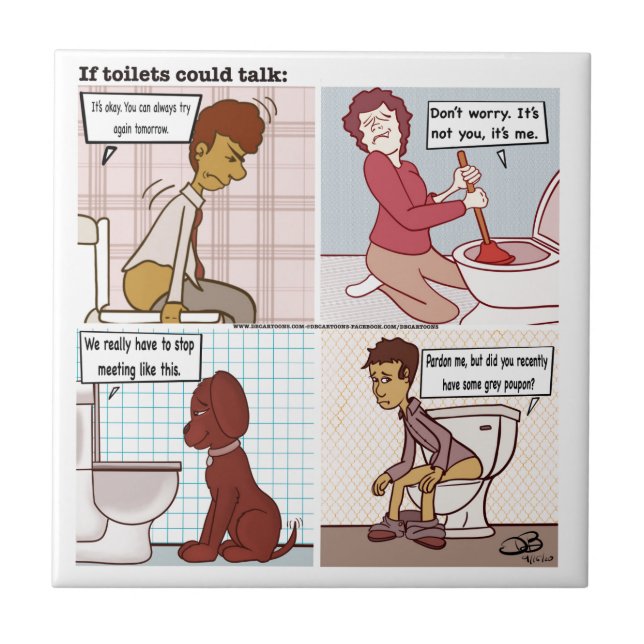 Azulejo de cerâmica Toilet Talk (Frente)