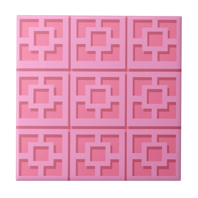 Azulejo de cerâmica Trellis Rosa (Frente)