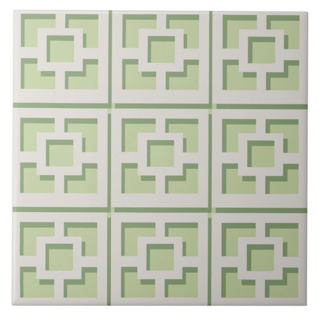Azulejo de cerâmica Trellis Verde (Frente)