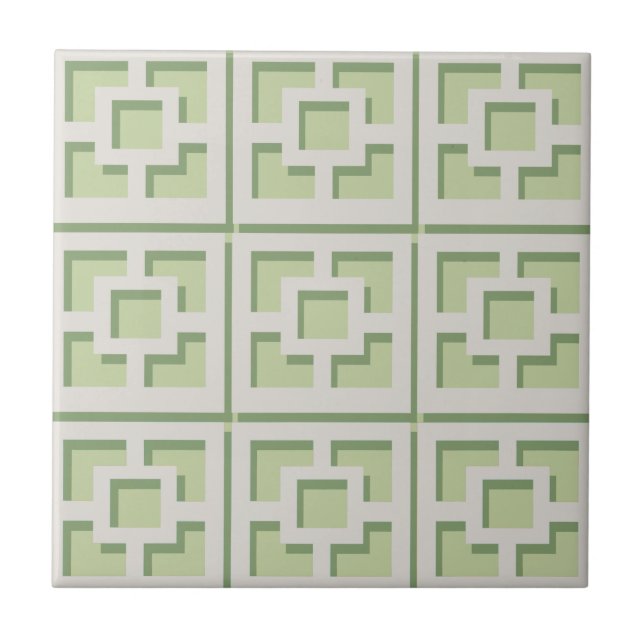 Azulejo de cerâmica Trellis Verde (Frente)