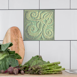 Azulejo de cerâmica verde de cabeça fria