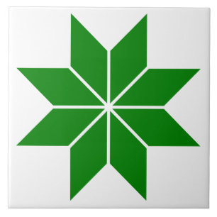 Azulejo de cerâmica verde-geométrico em vintage