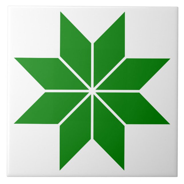 Azulejo de cerâmica verde-geométrico em vintage (Frente)