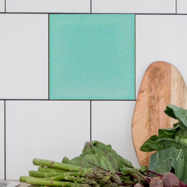 Azulejo de cerâmica verde-turquesa especulada (Turquoise speckled  field tile for  bathroom , kitchen ore fireplace)