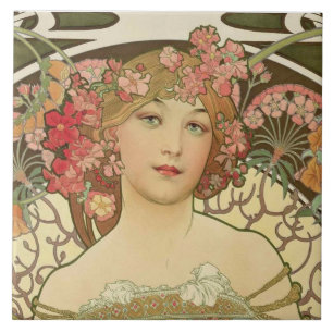 Azulejo de Champagne Alphonse Mucha