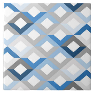 azulejo de chevrons azuis
