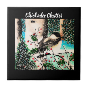 Azulejo de Chickadeter de Natal