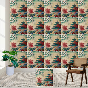 Azulejo de Chinoiserie inspirado no Jardim Pagoda