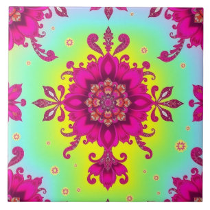 Azulejo de Chintz Floral Cor-de-Rosa Rosa, Damas