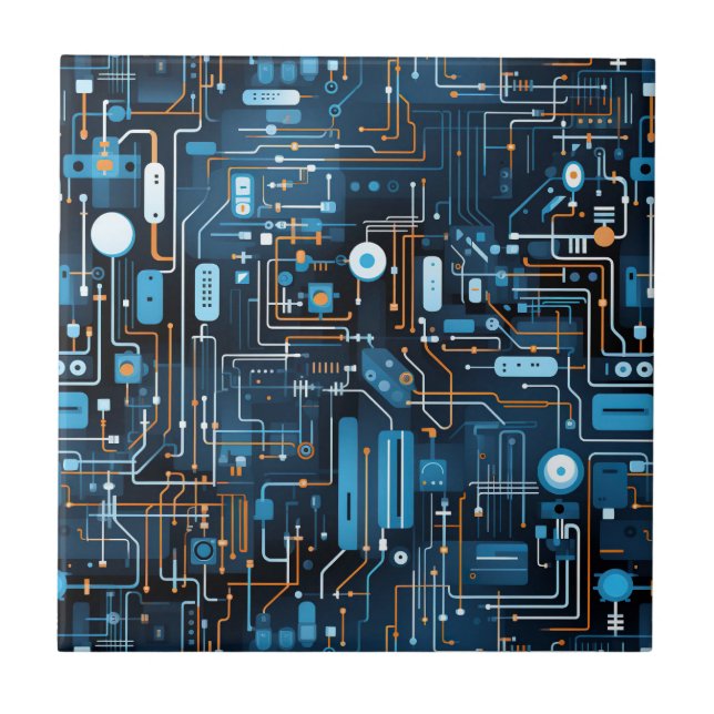 Azulejo de circuito eletrônico (Frente)