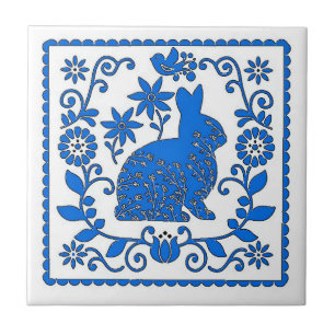 Azulejo de coelho azul, adicionar Azulejo de texto
