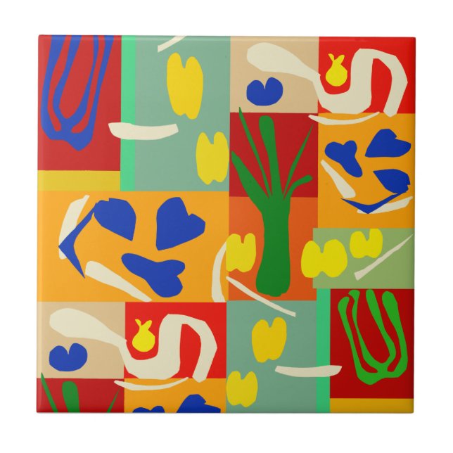 Azulejo de Colagem Inspirado em Matisse (Frente)