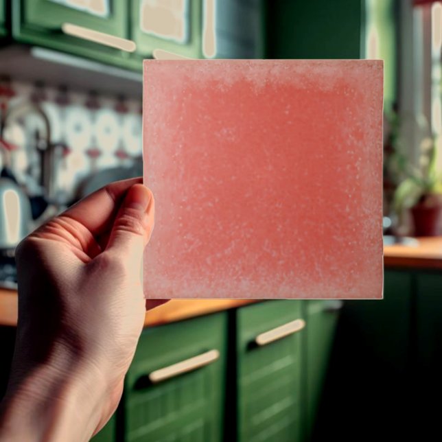 Azulejo de cor laranja esmerilada (Blood orange speckled field tile, for fireplace, kitchen or bath.)