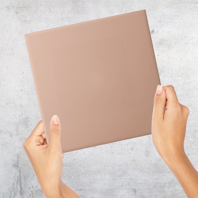 Azulejo de cor Rosa com poeira (Solid Cream neutral taupe solid color plain simple ceramic Tile
)