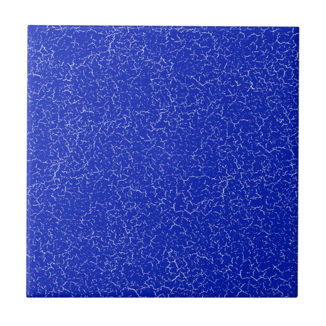 Azulejo de Cor Sólida Esmalte Rachado Azul Elétric (Frente)