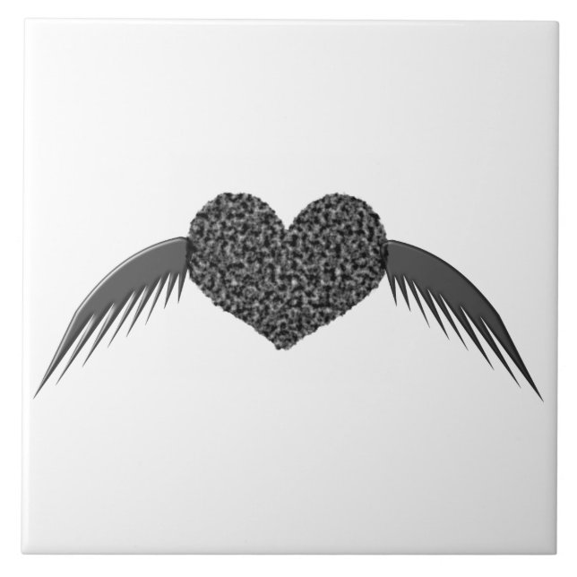 Azulejo de Coração de Amor com Ala Gótica (Frente)