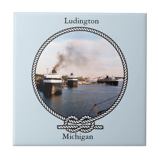 Azulejo de corda Ludington Car/Rail Ferries (Frente)