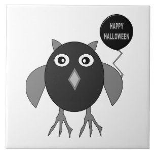 Azulejo de Coruja de Festa de Halloween Assustador