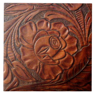 Azulejo de couro utilizado ferramentas