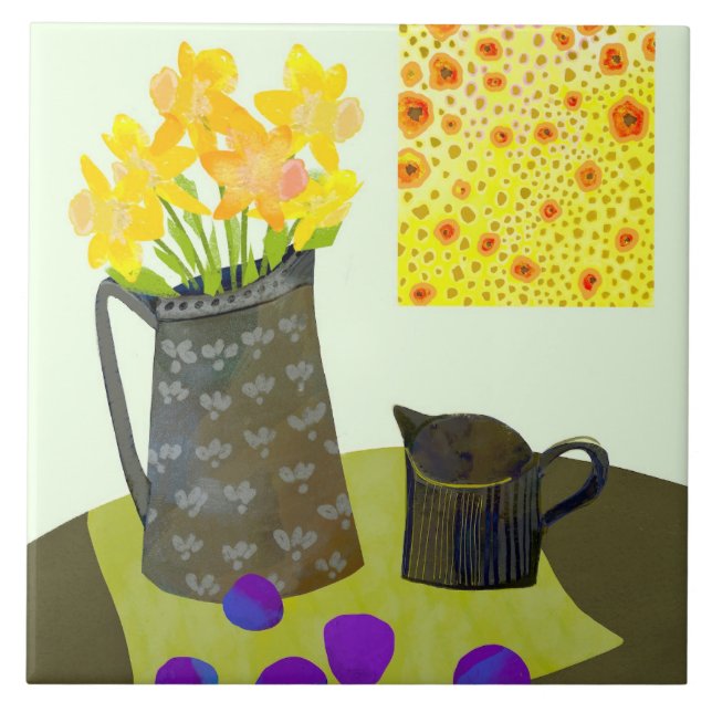 Azulejo de cozinha cerâmica Daffodils (Frente)