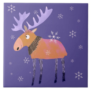 Azulejo de Cozinha Cerâmica de Moose de Inverno Cu