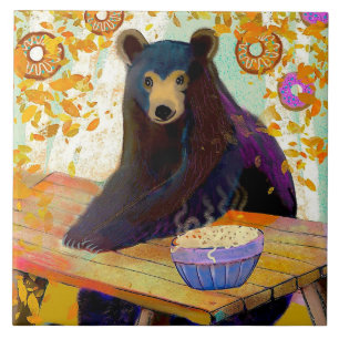 Azulejo de cozinha cerâmica para urso e Rosquinha