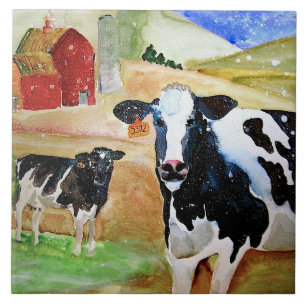 Azulejo de Cozinha Cerâmica para Vacas de Amizade