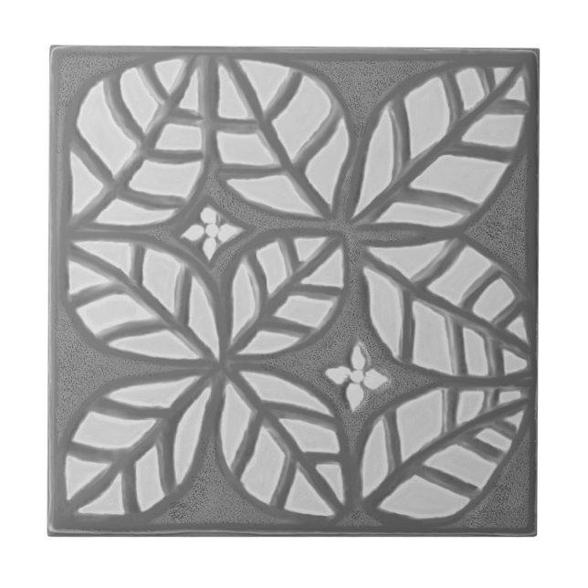 Azulejo de cozinha, Cinzas e folhas brancas de ova (Frente)