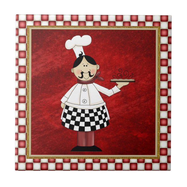 Azulejo de cozinha italiano Chef (Frente)